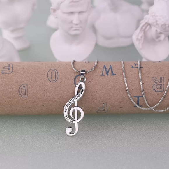 Jewelry - Music Note Treble Music symbol statement gift Neck